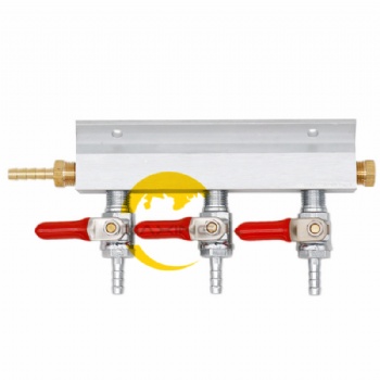 Co2 gas manifold from 2 way to 10 way